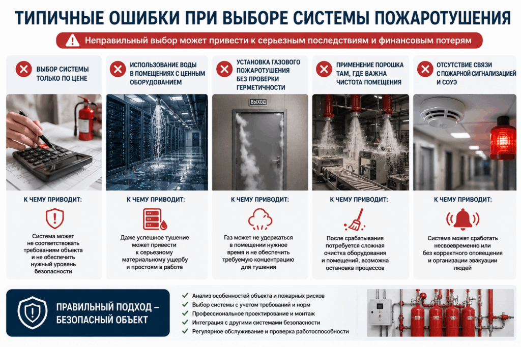 ошибки при выборе системы пожаротушения