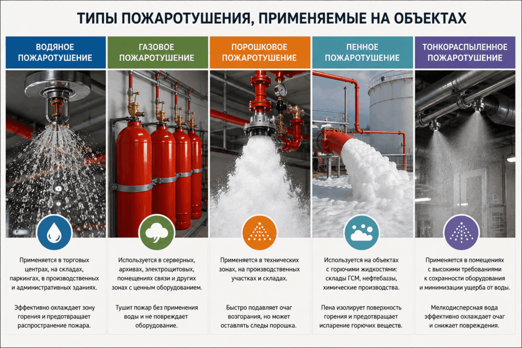 типы пожаротушения
