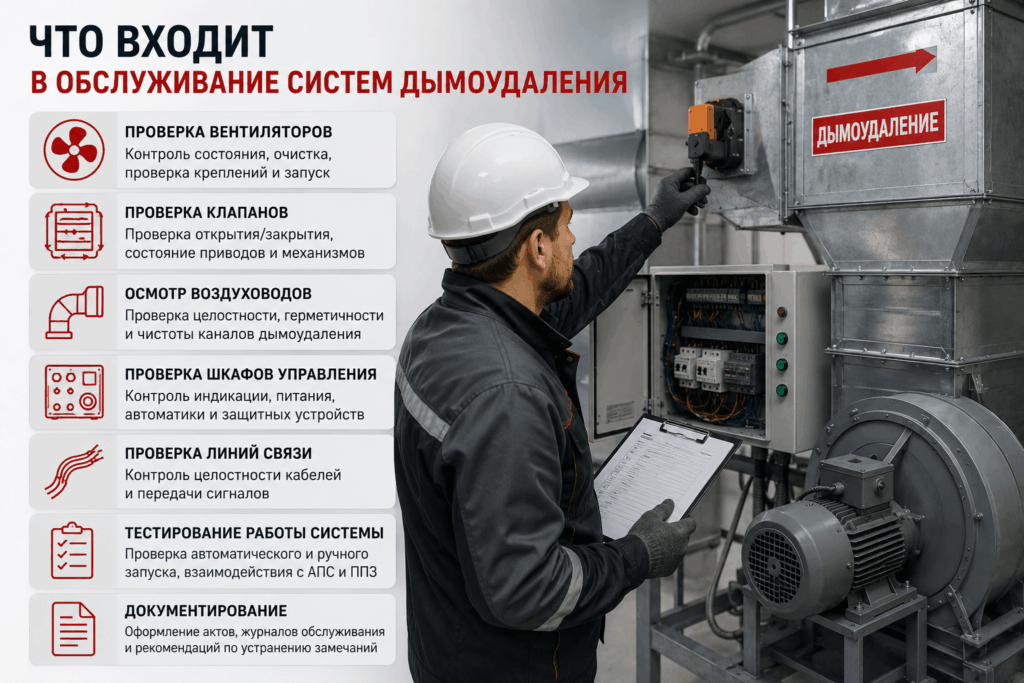 Что входит в обслуживание систем дымоудаления