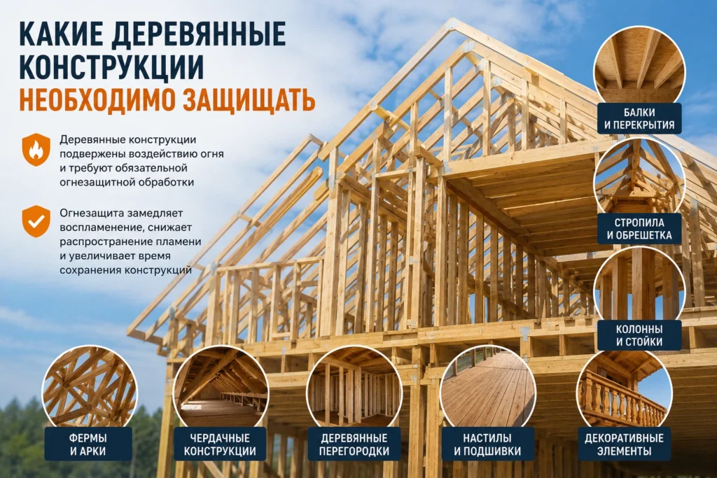 Какие деревянные конструкции необходимо защищать
