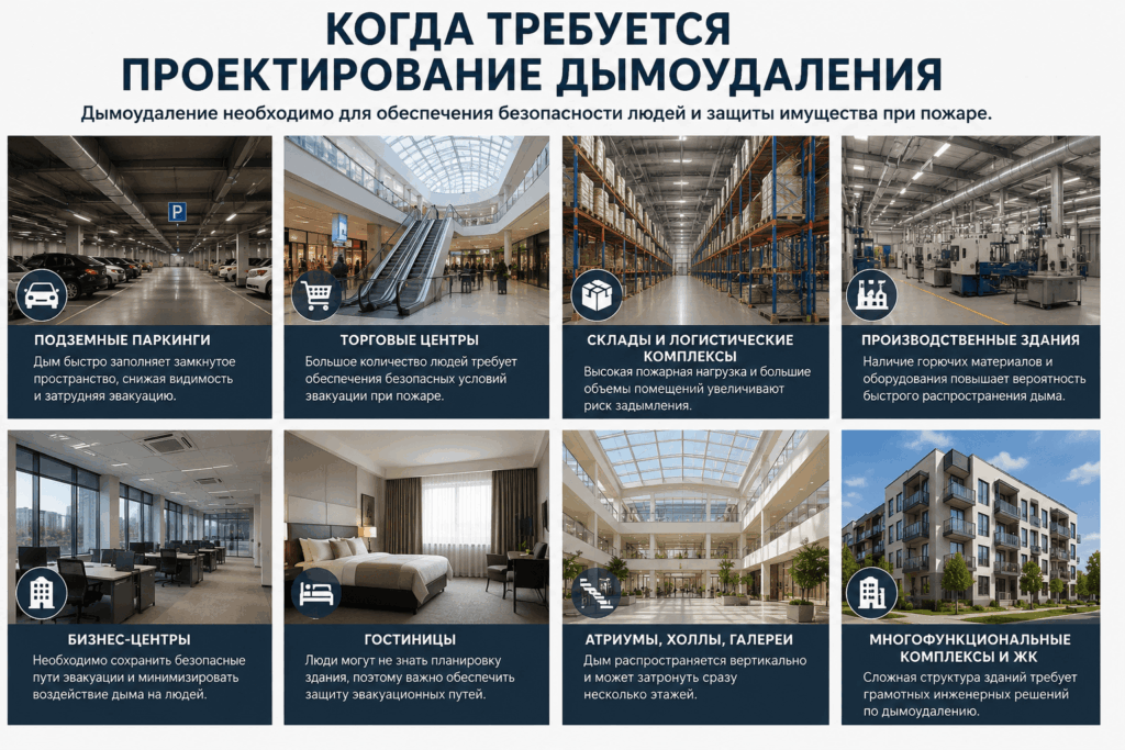 Когда требуется проектирование дымоудаления