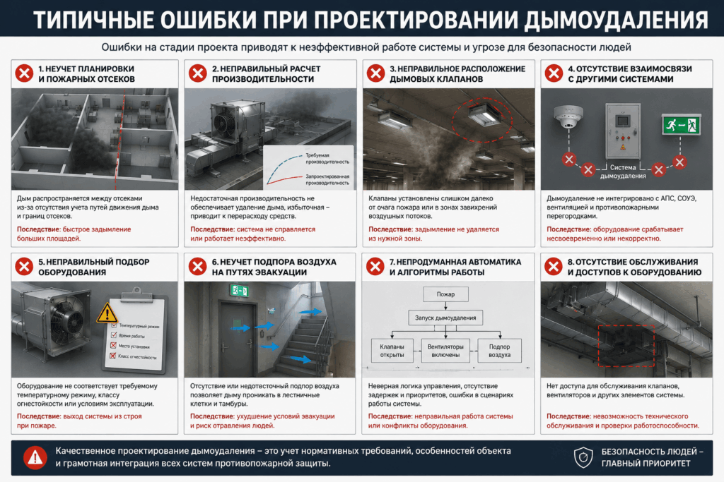 ошибки при проектировании дымоудаления